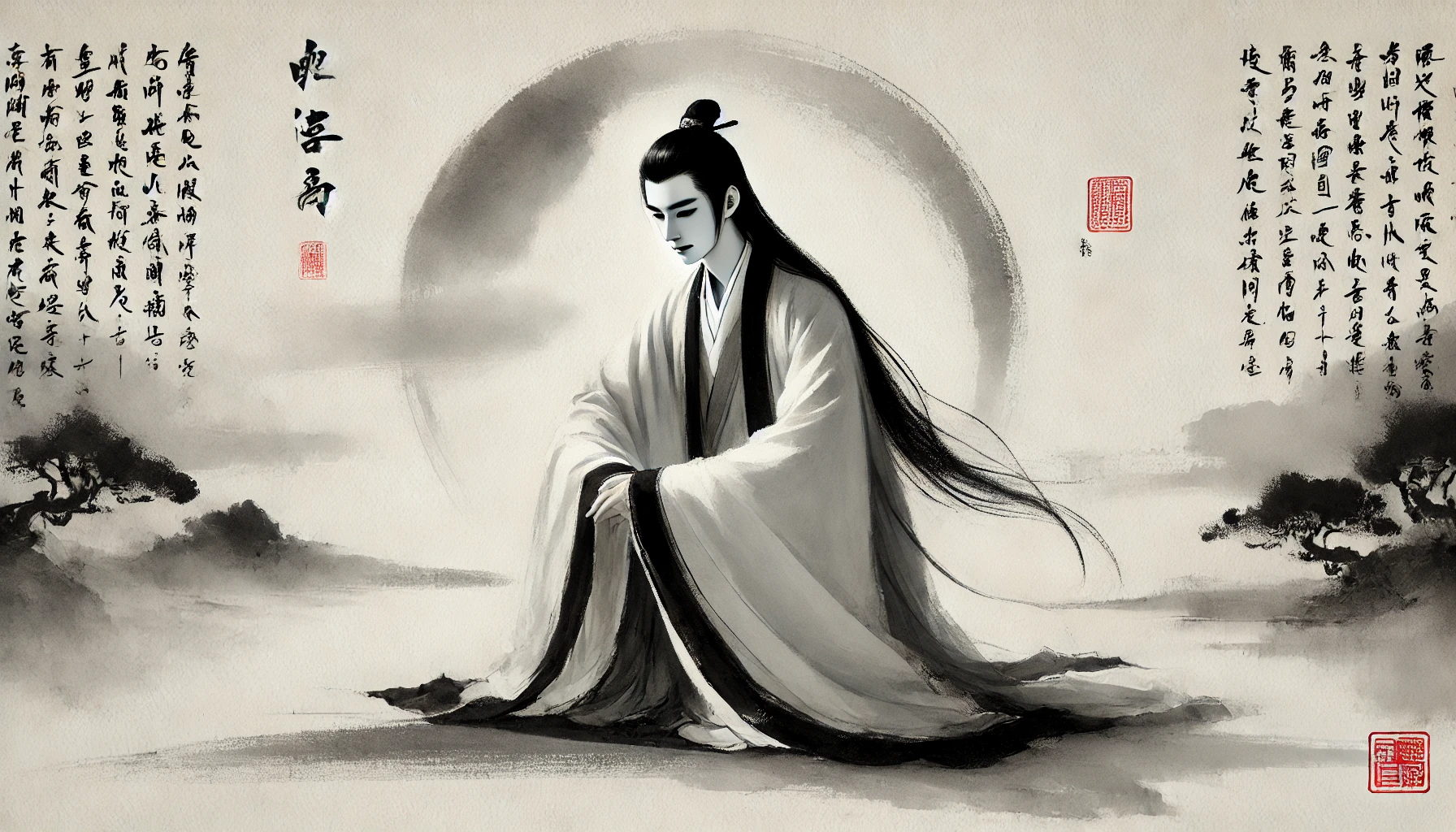 Traditional Chinese painting style by DALL-E 3