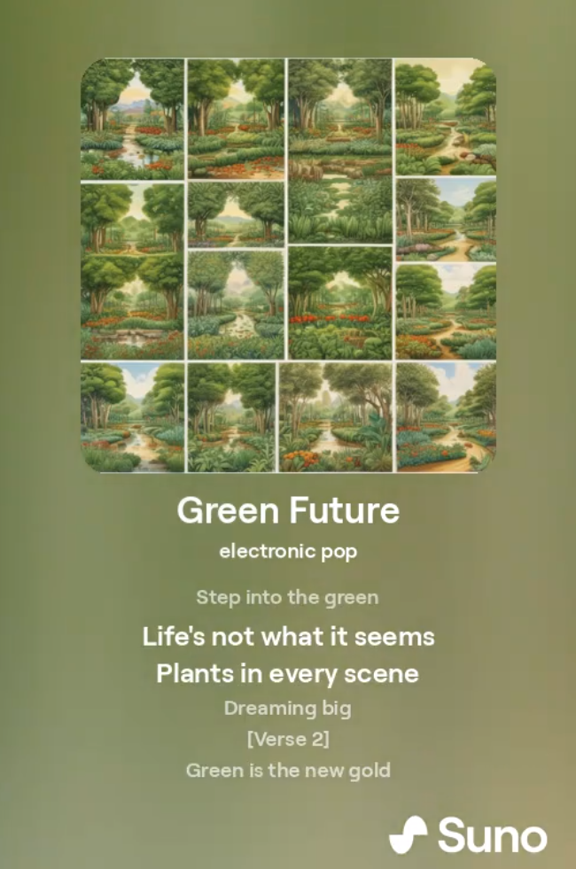 ‘Green Future’ - An AI-generated song by Suno