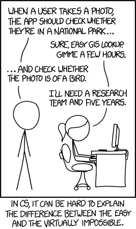 XKCD comic about image recognition complexity